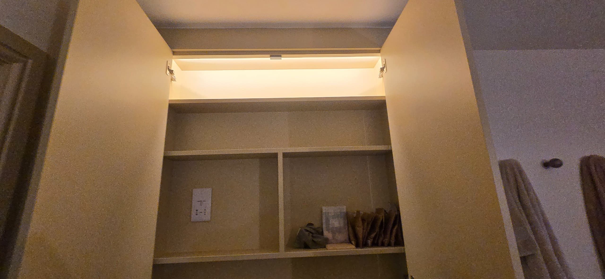 Cupboard LED strip — close up