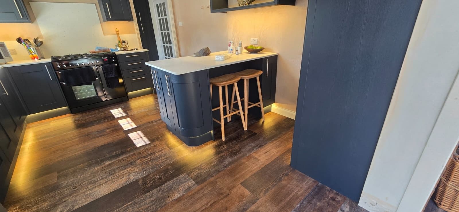 Island plinth — kickboard LED lighting