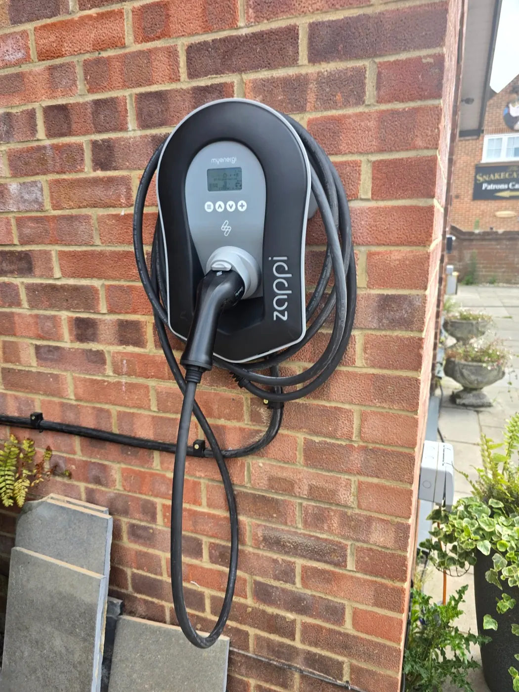 Finished wall-mounted smart EV installation