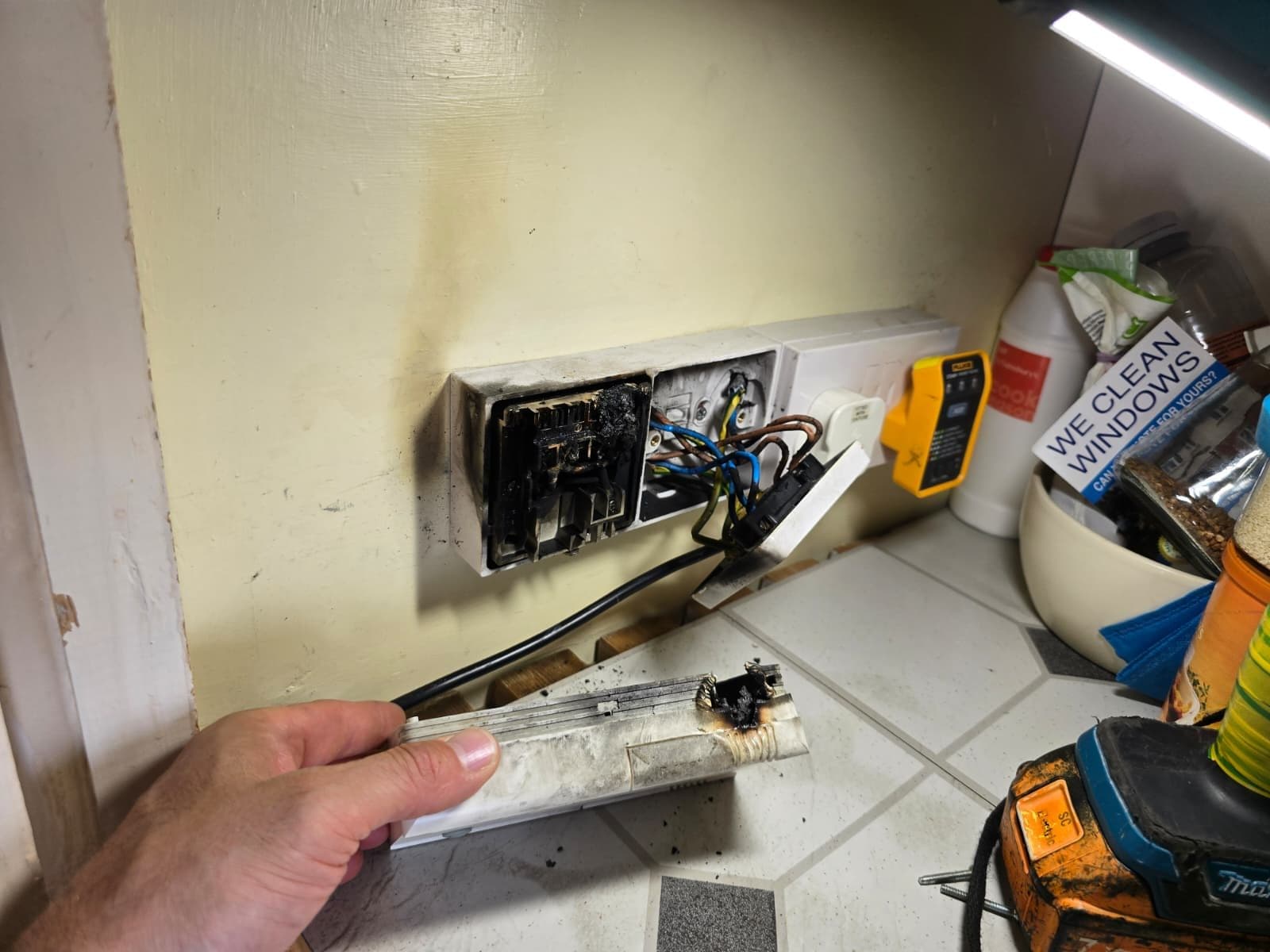 Isolating the incoming supply to guarantee safe working conditions before repair.