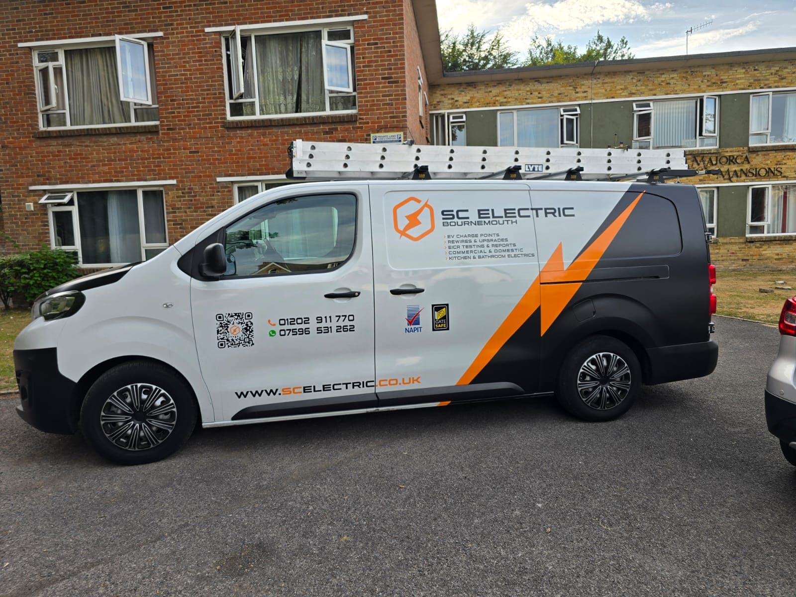 SC Electric Branded Electrician Van BH Postcodes